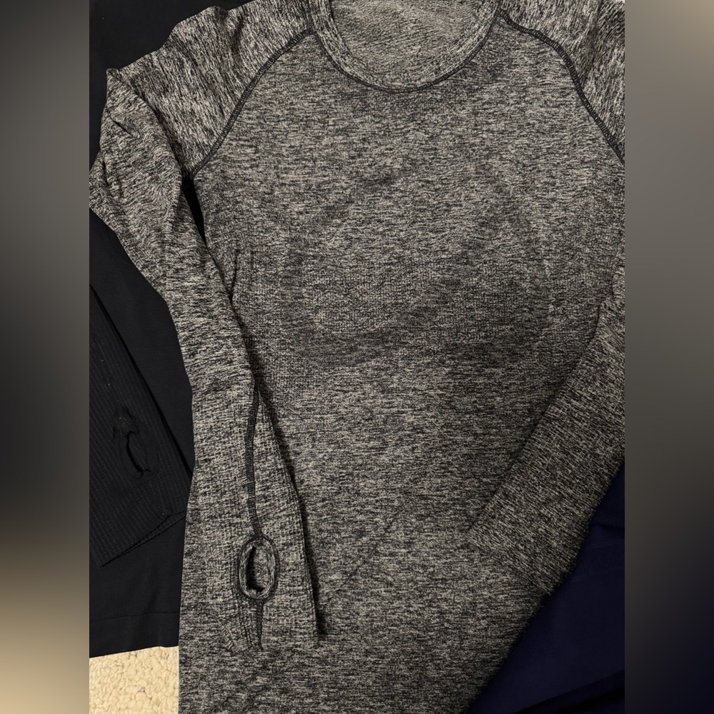 CRZ YOGA Long Sleeve Tops - Black, Gray, and Blue - Picture 4 of 5